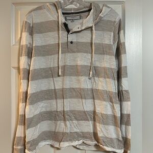PD& C Striped Beige and White Men's Shirt